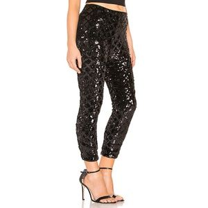 Lovers + Friends Black Sequin Take It Easy Legging